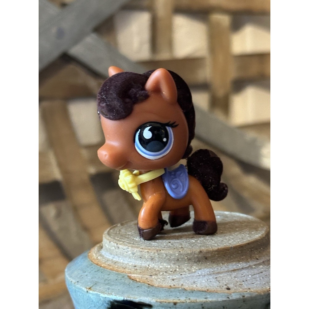 Flocked Authentic Littlest Pet Shop LPS - Horse #627‎ Mane Pony Brown Award